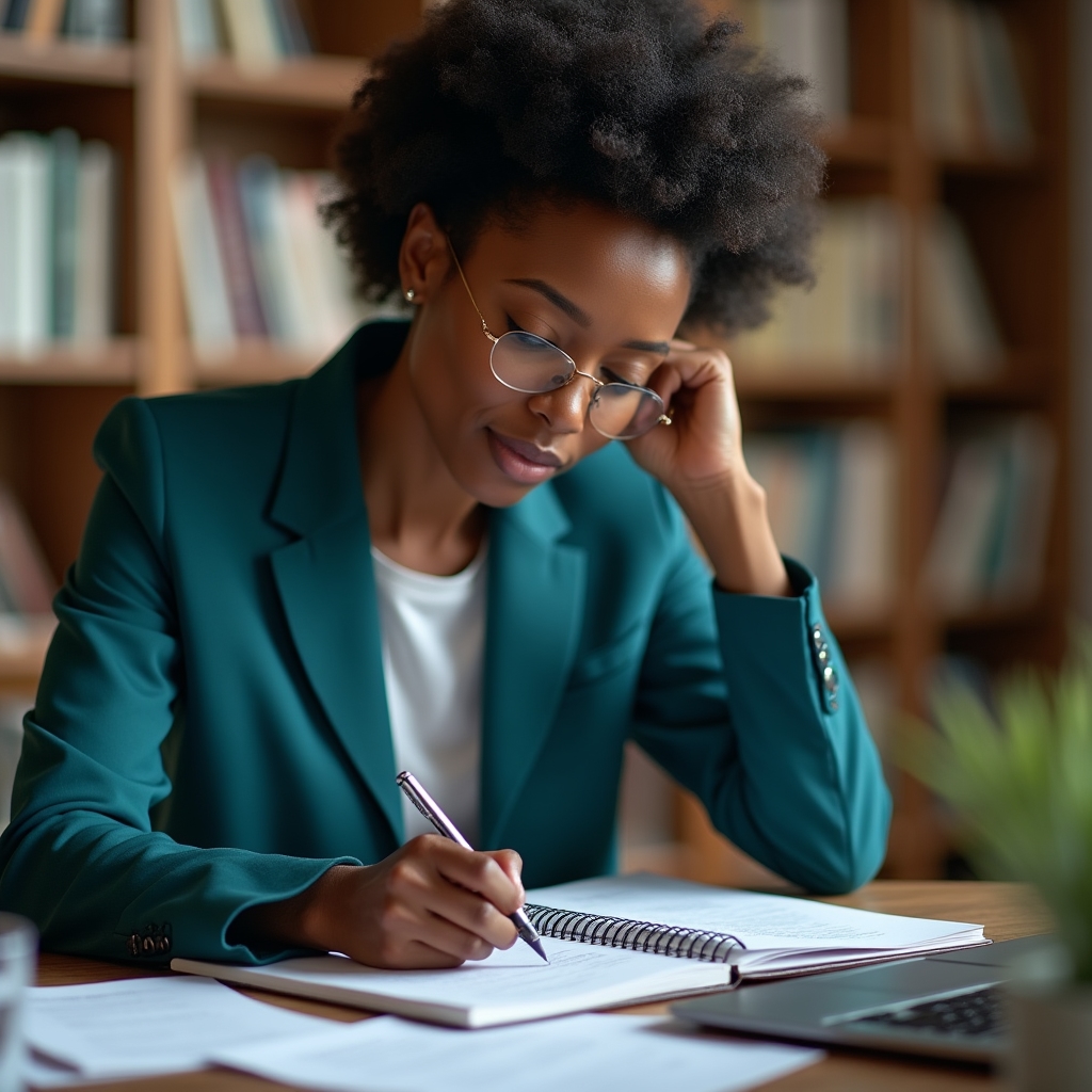 Professionista che compila il piano d'azione post-workshop