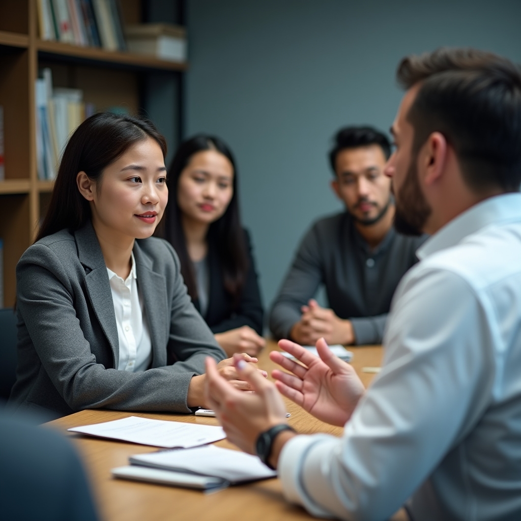 Partecipanti durante un esercizio di role-play in workshop